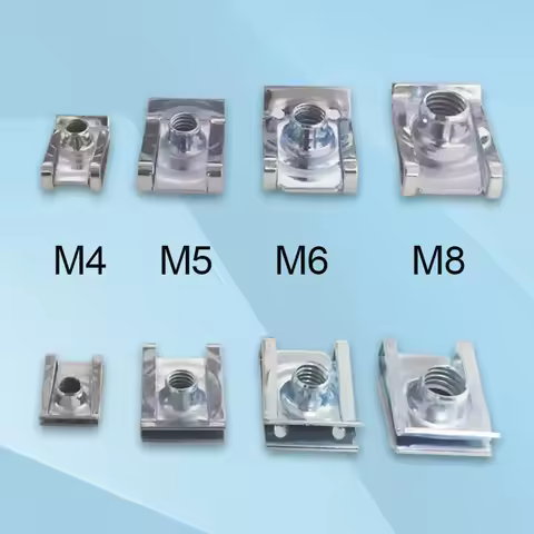 U Type Clips with Thread M6 M5 M4 M8 8mm 5mm 6mm 4mm Reed Nuts for Car Motorcycle Scooter ATV Moped