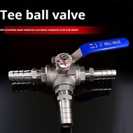 304 Stainless Steel Pagoda Tee 6-40mm Ball Valve T-Type Water Division Multi-Function Ball Valve Gre