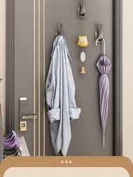 1 件鋁製無鑽掛鉤,適用於門、鞋櫃、衣櫃、衣服、牆壁和帽子懸掛、衣架、黏鉤