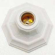 White Octagonal Ceiling Light FITTING E27 Ceiling Light Holder