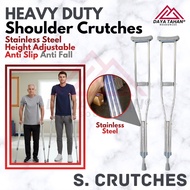 Underarm Heavy Duty Shoulder Crutches | Stainless Steel Crutches | Adjustable | Tongkat Ketiak