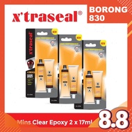 830 [BUY MORE SAVE MORE] Xtraseal 4 Minutes Clear Epoxy 2 x 17ml x 3pcs – Fast-Setting High-Strength