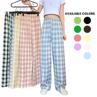 Wide leg plaid long pants women casual pants Seluar Panjang Perempuan longgar seluar tidurelephant p