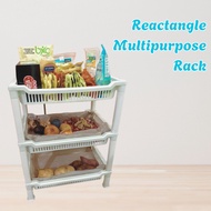 Multipurpose Rectangle Plastic Basket Rack (2 Tiers, 3 Tiers, 4 Tiers, 5 Tiers)