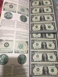 二套美元四連體鈔，二套售價700