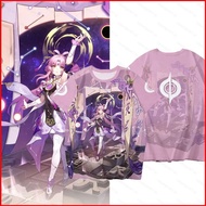 Honkai Star Rail Jingliu Fu Xuan Cosplay 3D Design Summer T-Shirt