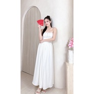 *Petite* Elias Midi Skirt in White