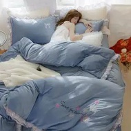 【Super low price】Bedding Quilt Cover Bed Sheet Pillowcase Double-sided Velvet Four-piece Set Bed Se