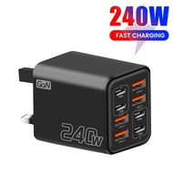 240W GaN USB C Charger 8 in 1 Fast Charging Phone Charger Power Adapter For Samsung Xiaomi Type C EU