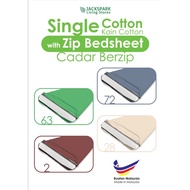 Cadar Cotton Berzip 6 inch/ Zip Bedsheet Cotton 6inch Plain / Sarung tilam plain cadar berzip / Plai