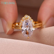 4.5 CT Real Moissanite Ring 925 Sterling Silver 3EX VVS1 D Oval Cut Diamonds Engagement Ring Sets Je