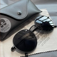 Round sunglasses SPEC MATA BULAT VIRAL BLACK unisex antisilau spec mata black spec cermin mata murah