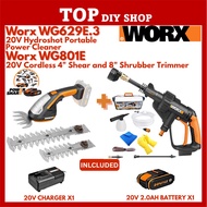 (COMBO)WORX WG801E 20V Cordless 4"Shear/8" Shrubber Trimmer + (WG629E.3 / WG259E)