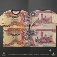 Exclusive Heritage T-Shirt, Vintage Malaysia Old RM500 RM1000 Banknote Print, Limited Edition Premiu