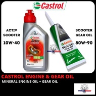 MINYAK HITAM SCOOTER CASTROL ACTIVE 10W40 0.8L & GEAR OIL 80W90 120ML READY STOCK
