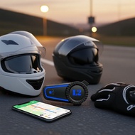 CommuRide PRO Bluetooth Helmet Intercom - Pairing for 2 Riders, 300M Range, Type-C Charging  CommuRi