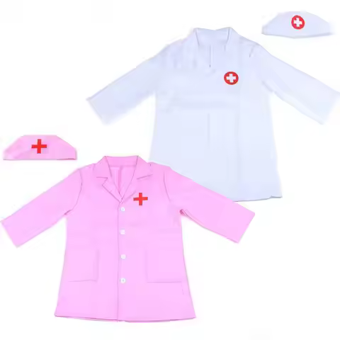 Kids Doctor Cosplay Gown Nurse Cosplay Gown Interactive Game Hospital Coat Nurse Uniform Girl Childr