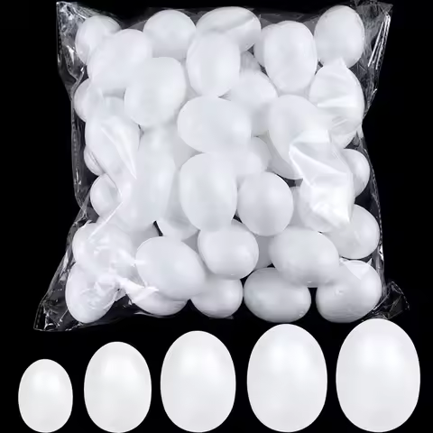20pcs 3.5-9cm Painting Easter Foam Egg White Polystyrene Styrofoam Foam Egg Ball For Home Happy Eats