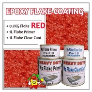 RED FLAKE • Epoxy Flake Coating Set • Refurnishing Floor • No Hacking • Waterproofing