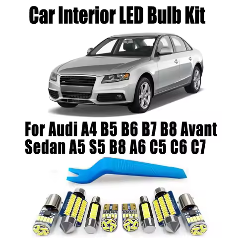 For Audi A4 B5 B6 B7 B8 Avant Sedan A5 S5 B8 A6 C5 C6 C7 Vehicle Door Map Dome Car Number Plate Lamp