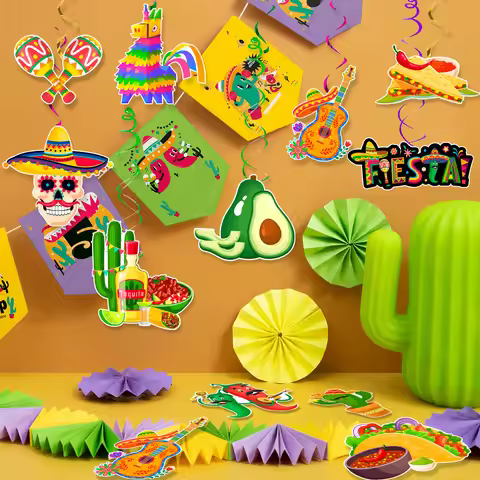 33 Pcs Cinco De Mayo Decorations Hanging Swirl Mexican Party Decorations Swirl Mexican Fiesta Hangin