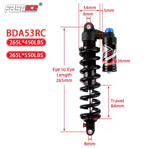 Fastace Downhill Electric Bicycle 265MM*450/550 lbs Shock Absorber MTB DH Rear Suspension Shock Abso