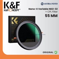 KNF Concept 55mm Lens Filter Nano-X Variable Fader ND2-32 + CPL Filter