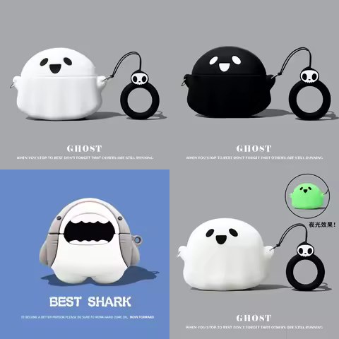 For Sony WF-1000XM5 Case 3D Cartoon Shark Cute Silicone Soft Shockproof headset Case Protective Cove
