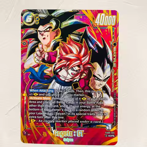 DIY Dragon Ball Gogeta: GT FB09-123 English Version Gold Foil Texture Flash Card Perfect Condition C