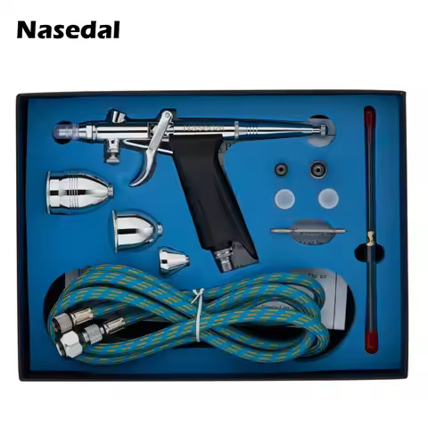 Nasedal 0.3/0.5/0.8mm Double Action Gravity Feed Spray Gun NT-116B 2cc 5cc 13cc Airbrush Set Spray M