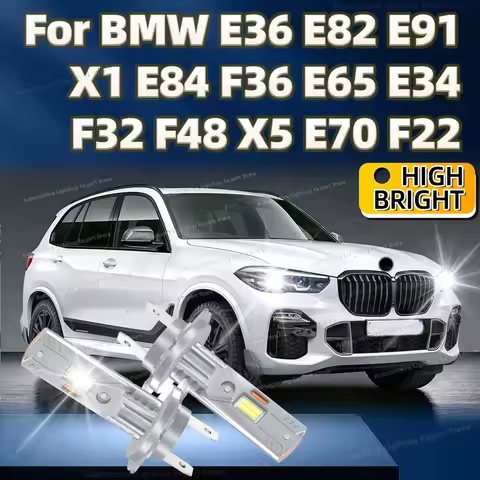 2Pcs H7 LED Headlight Bulbs CANBUS 30000LM 6000K Car Light Lamp For BMW E36 E82 E91 X1 E84 F36 E65 E
