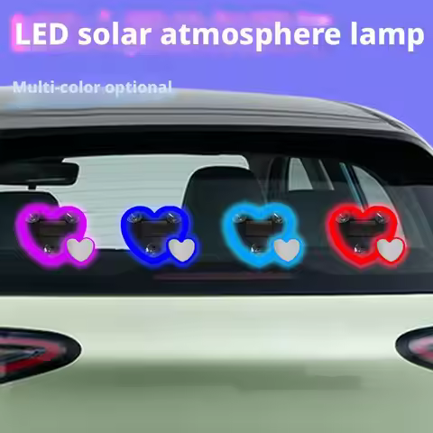 Car-mounted Heart-shaped Ambient Light Window Suction Light Neon LED Interior Ambient 5 Mode Cup Sol