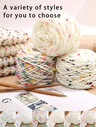 1/2pcs Jelly Bean Style Mohair Yarn Ball,Hand Made Spray Color Slub Wool Yarn Ball,Multicolor Speckl