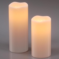 Eldnacele Large Solar Flameless Flickering Candles Outdoor Waterproof Solar Powered Dusk to Dawn Whi