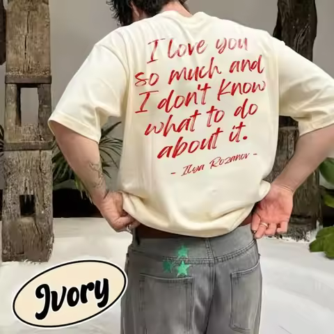 Y2k Hip Pop T-shirts Heated Rivalry Print T Shirt Ilya Rozanov I Love You So Much Quote Tshirt Hocke