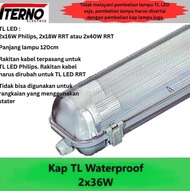 PROMO KAP LAMPU WATERPROOF 2X36 2X36W TL LED 2X16W IP65 READY STOK
