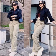 Brandstore - Women's Cargo Pants - Highwaist Cargo Pants - Women's Cargo Pants - Latest Plain Girls 