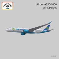 Airbus A350-1000 Air Caraibes Assembly Paper Model - MohinhgiayVN