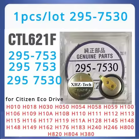 CTL621F 295 7530 CTL621 295-753 Kinetic Watch Rechargeable Battery 295-7530 For Citizen Watch capaci