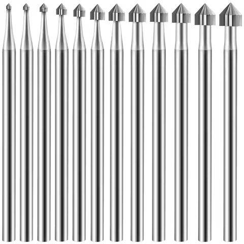 12Pc Cylinder Cone Shape Carving Burr Sets Jewelry Burr Setsshank Jewelry Making Stone Setting Burs