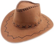 Classic Jazz Cow Knight Suede Cowboy Cowgirl Fedora Hat West Montana Travel Summer Hat Sun Hat (56-5