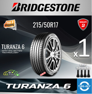 Bridgestone 215/50R17 TURANZA 6 ยางใหม่ ผลิตปี2025 ราคาต่อ1เส้น มีรับประกันจากโรงงาน แถมจุ๊บลมยางต่อ