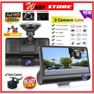 3 in 1 Dash Cam Car Camera DVR HD 1080P 170 Wide Angle Cycle Recorder G-Sensor 3 IN 1 Dashcam