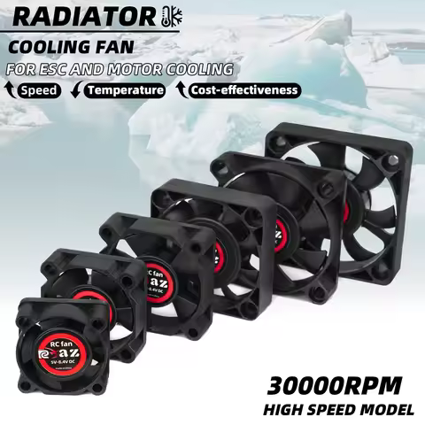 RC High Speed Fan 25-50mm Motor ESC Waterproof 10000-30000RPM 5V-12V DC for 550 Brushed Brushless Mo