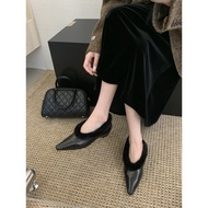 Fashionable Women's Shoes 2025 Inner Heightened Pointed Toe Plush Fur Shoes Autumn Winter Korean Ver