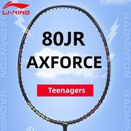 Li Ning AXFORCE 80JR (5U) Black Badminton racket made of all carbon fiber, children's and teenagers' ultra light attack type（100% Original）AYPS083