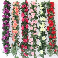 Daun Rambat Bunga Mawar Bunga Mawar Plastik Artificial Dekorasi Rumah