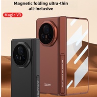 Magnetic Folding Case with Glass for Honor Magic V3 Ultra-Thin Glossy HonorV3 Premium Phone Case wit