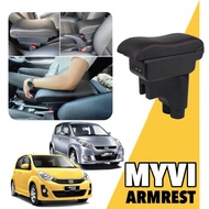 Perodua Myvi ( Years 2005-2017 ) Adjustable Armrest USB Charging Port With Double Layer Compartment 