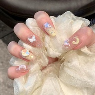 Thai Shop DD235 Fake Nails Modern Style Easy To Use 24 Pieces